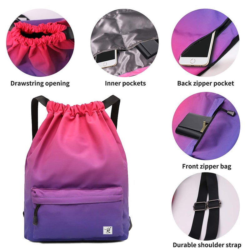 Risefit Waterproof Drawstring Bag, Gym Bag Sackpack Sports Backpack for Men Women - Image 3
